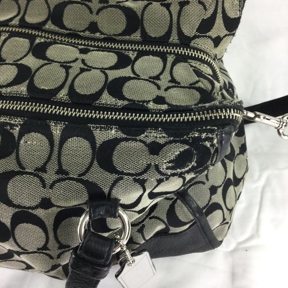 Coach Park Signature Triple Zip Satchel Black - Picture 11 of 16